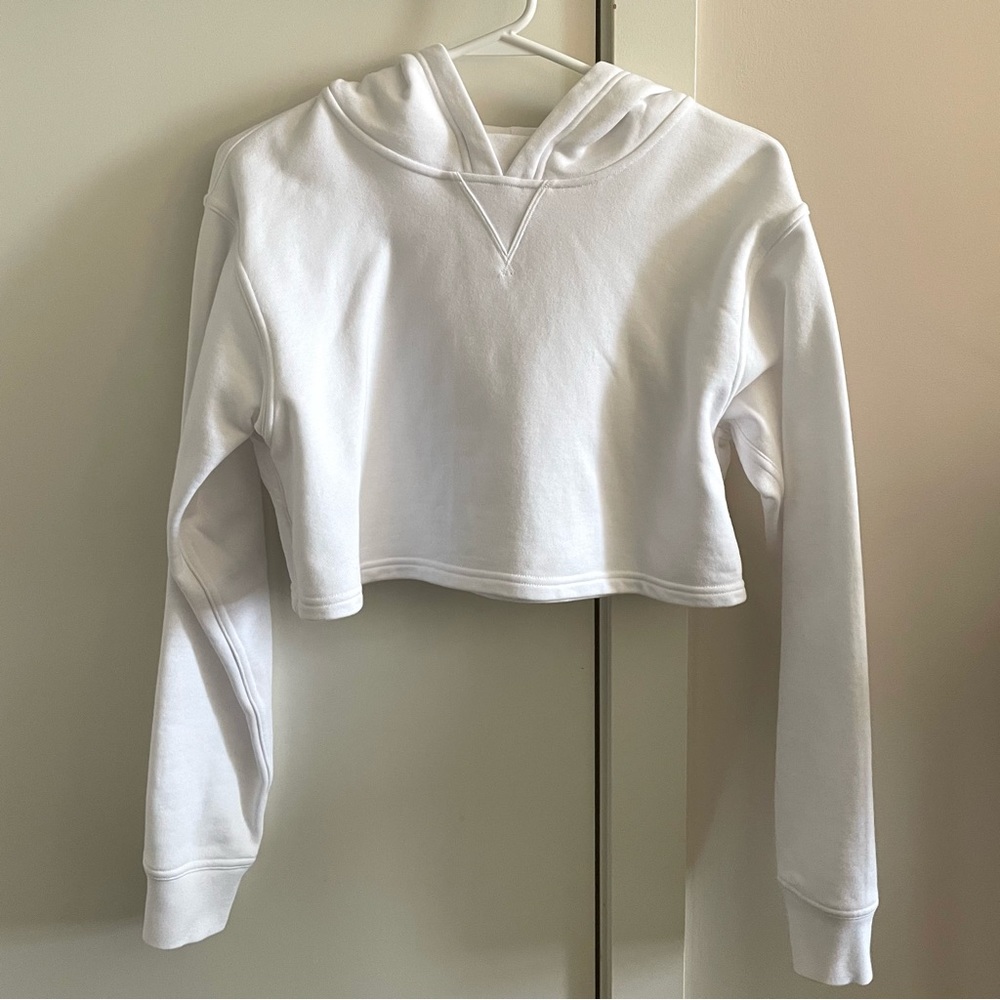 Lululemon Cropped White Hoodie